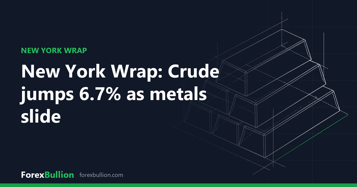 New York Wrap: Crude jumps 6.7% as metals slide